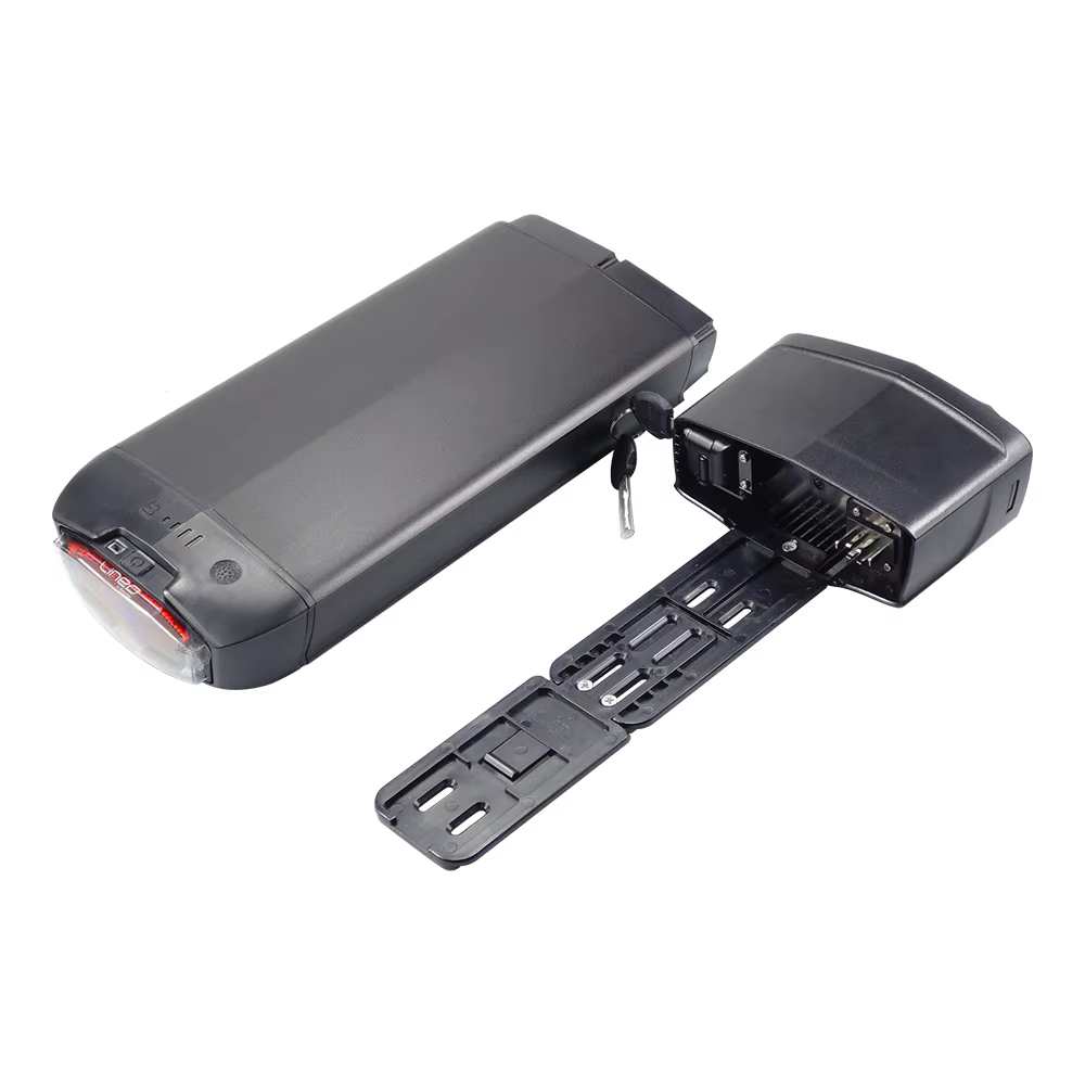 Batterie de vélo électrique EVRYjourney FATTIRE 500W pour porte-bagages arrière 48V 10.4Ah 12Ah 14Ah avec feu