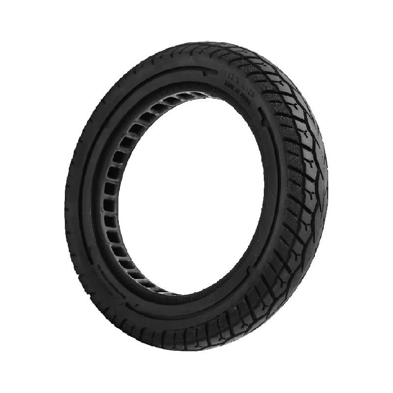 Trottinette électrique de 12 pouces avec pneus solides 12 x 2.125 et pneus anti-éclatement en nid d'abeille amortissants non gonflables