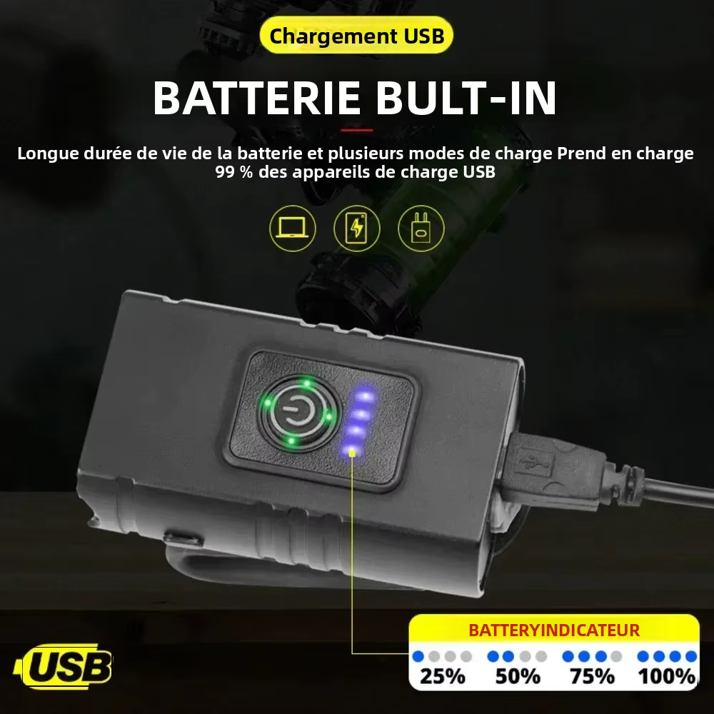 Lumière de vélo lampe de poche de cyclisme équipement nuit équitation route VTT