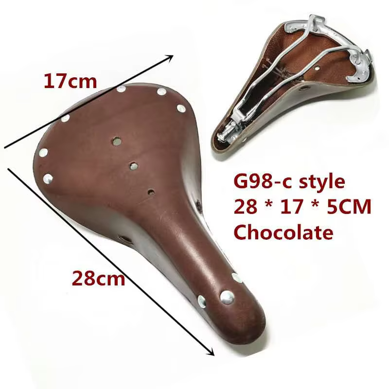 Selle de vélo vintage classique en cuir de vachette