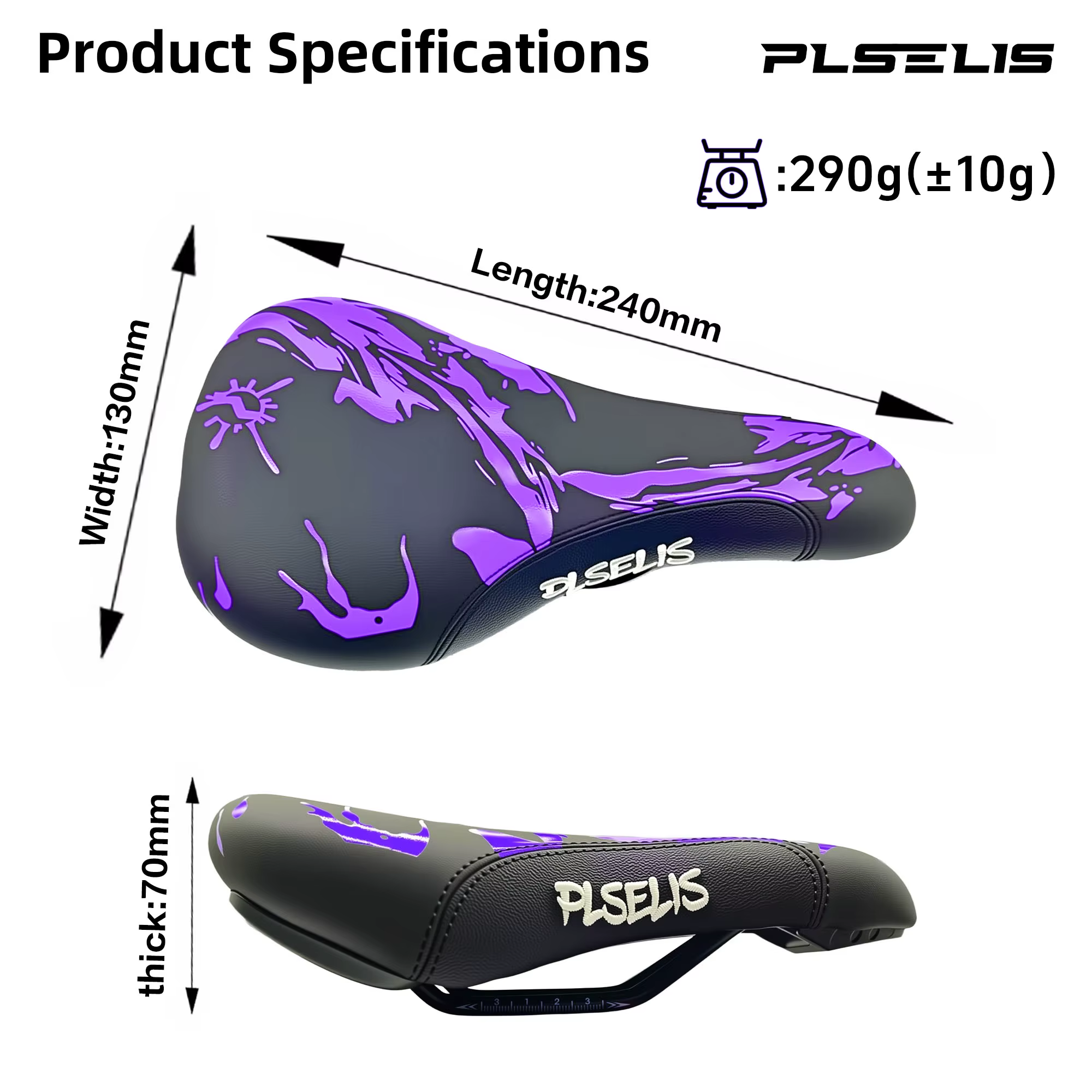 PLSELIS Selle de VTT de haute qualité : dessus en cuir PU