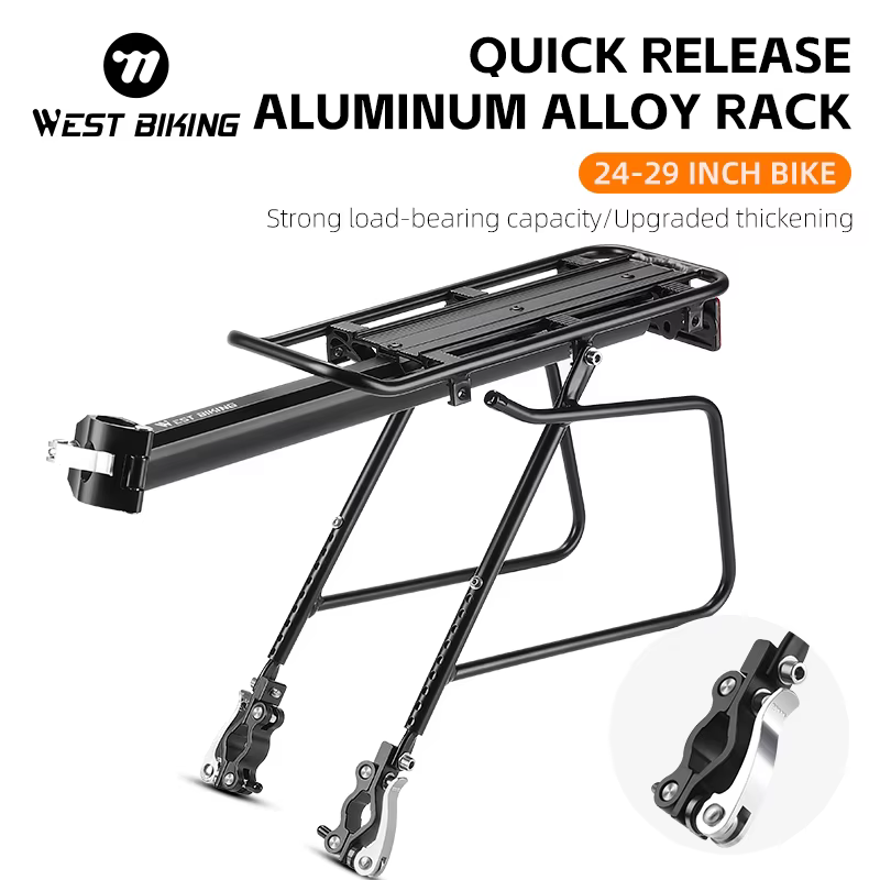 WEST BIKING-Coffre de vélo T1 en alliage d'aluminium à dégagement rapide