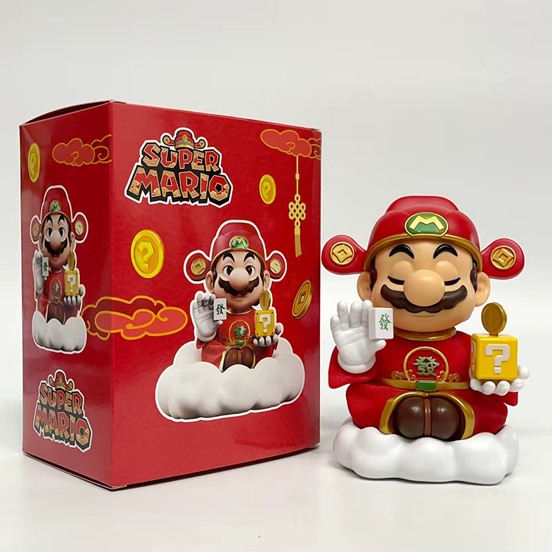 Figurine d'action Super Mario God of Wealth, modèle de jeu, jouet manga, 14 cm, ornements, figurines périphériques, cadeau anime pour enfants