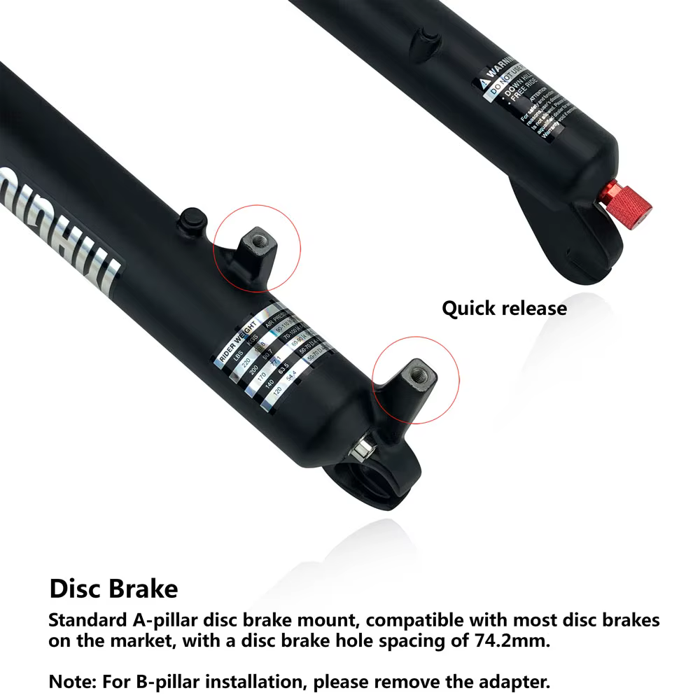 MAGICBROS fourche de vélo électrique Suspension pneumatique 20 26 pouces 4.0