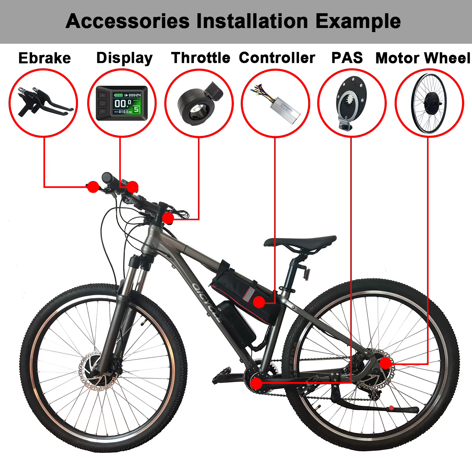 Kit de conversion de vélo électrique avec moteur à moyeu