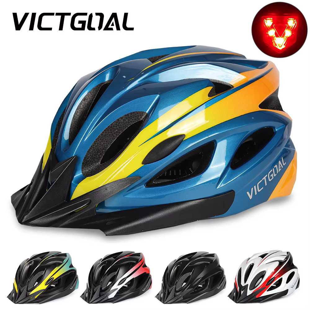 VICTGOAL adultes casque de vélo visière LED feu arrière hommes femmes
