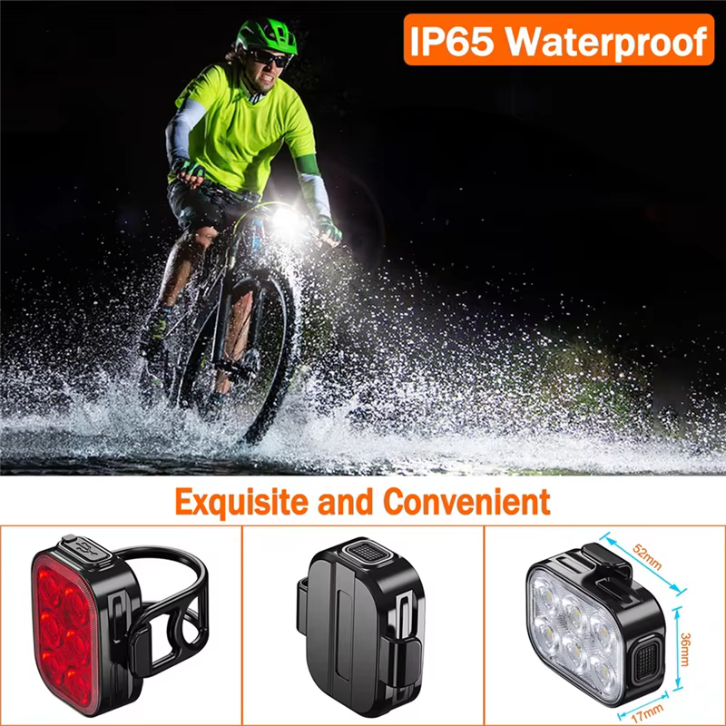 A06F-ensemble de lumières de vélo pour le cyclisme de montagne sur route charge rapide phare