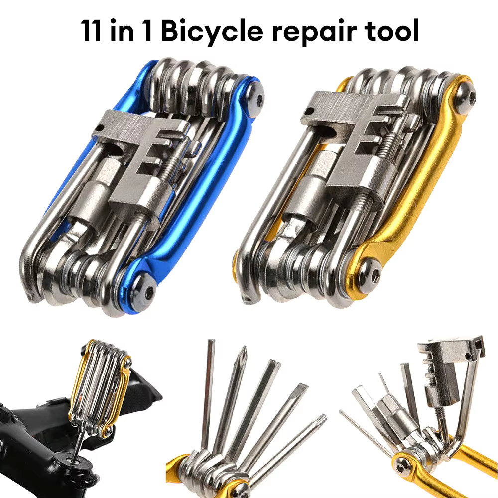 Kit d'outils de réparation de vélo 11 en 1