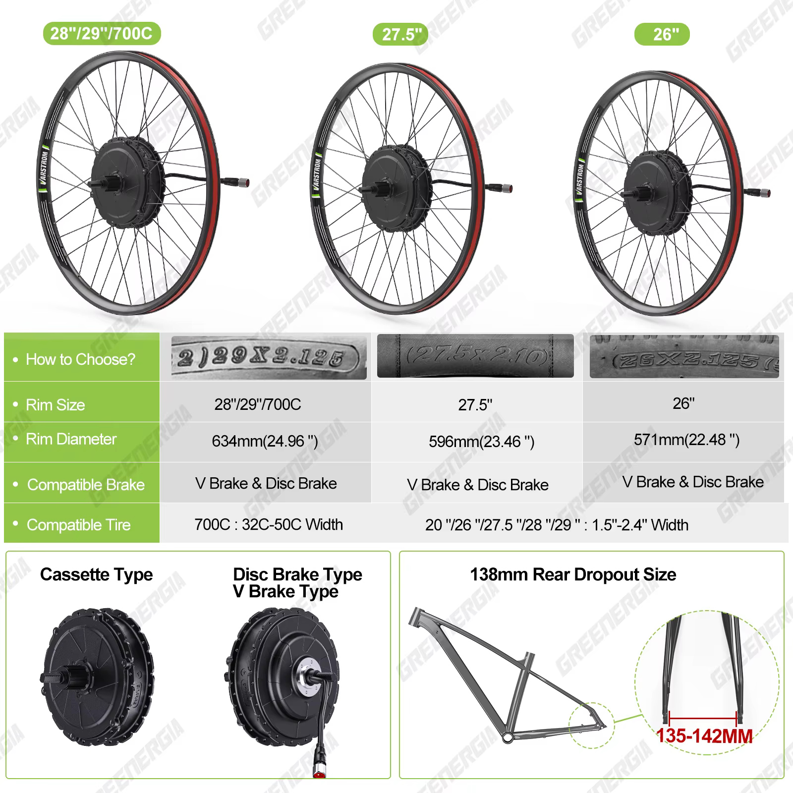 Bafang 750W Kit de vélo électrique moteur de moyeu de roue motrice arrière