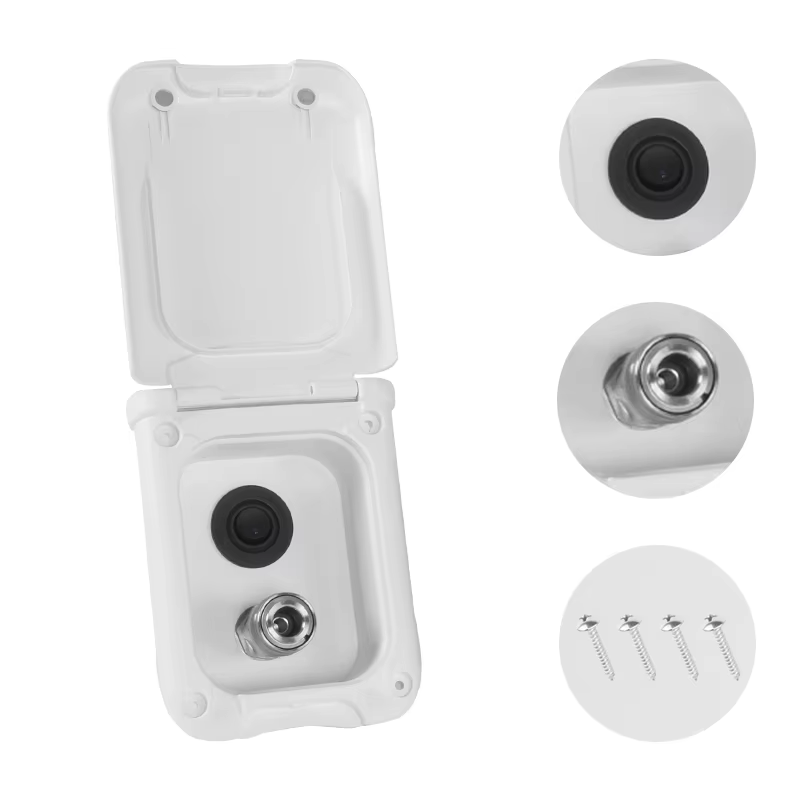 TYCRUCTWIsolliciter-Sortie d'Eau Externe/Port de Remplissage, Accessoires de Caravanes, RV, Raccordement d'Eau Douce, Filtre de Trappe, Couvercle Verrouillable