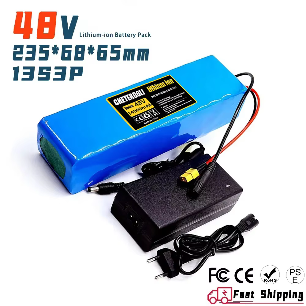Batterie rechargeable 18650 36V 48V 8Ah 10Ah 12Ah 14Ah avec sac