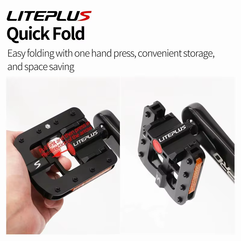 LITEPLUS pédales plates de vélo pliables