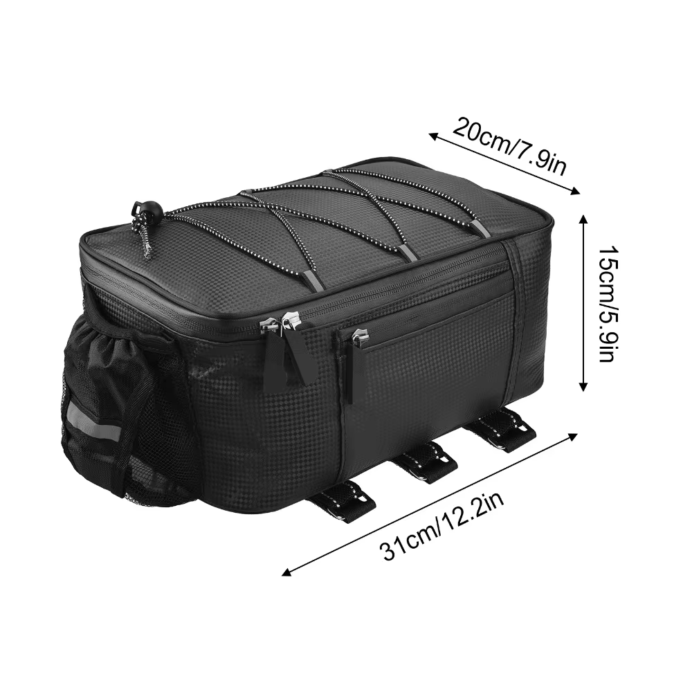 Sac de vélo en PU durable 31*20*15cm, facile à installer, avec bandes réfléchissantes, sac de transport pour vélo, pour la conduite nocturne