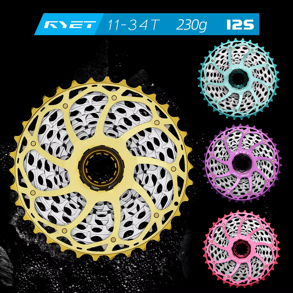 Cassette de vélo RYET 11-34T 12S CNC en aluminium/acier