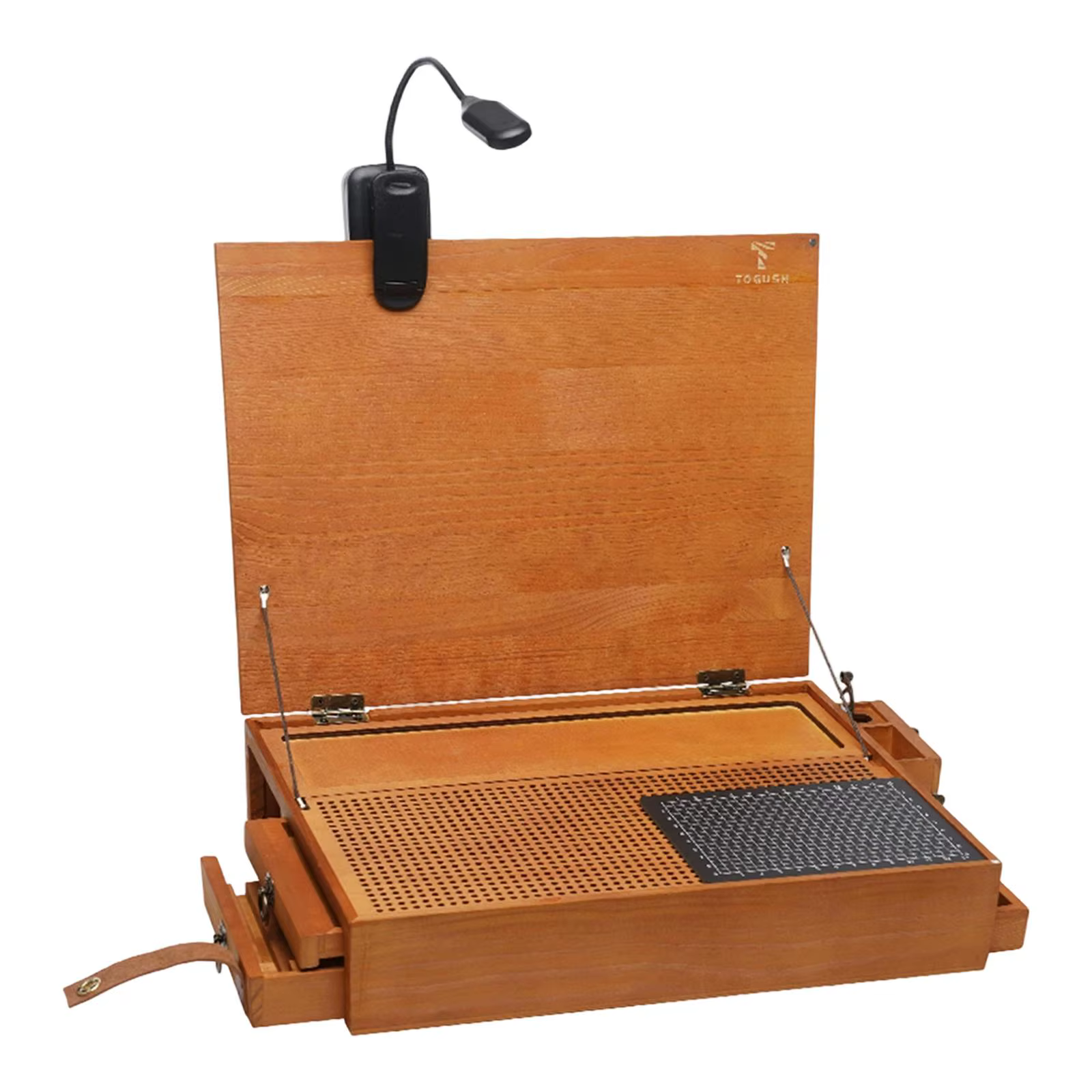 Table de travail de loisirs pour la construction de modèles, organisateur portable avec tapis de découpe, établi avec lumière pour le polissage, la coloration, la fabrication de modèles