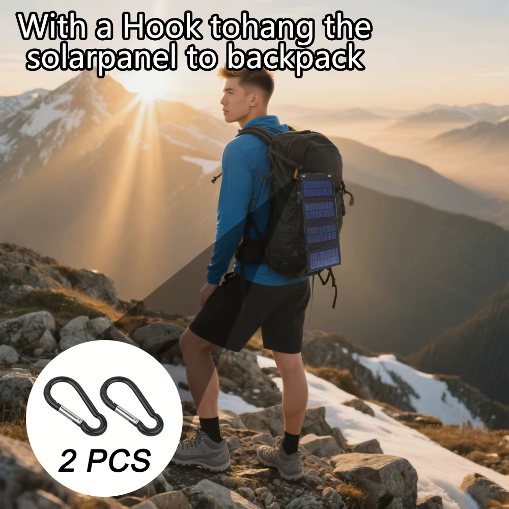 1 panneau solaire pliable pratique avec port USB 5V