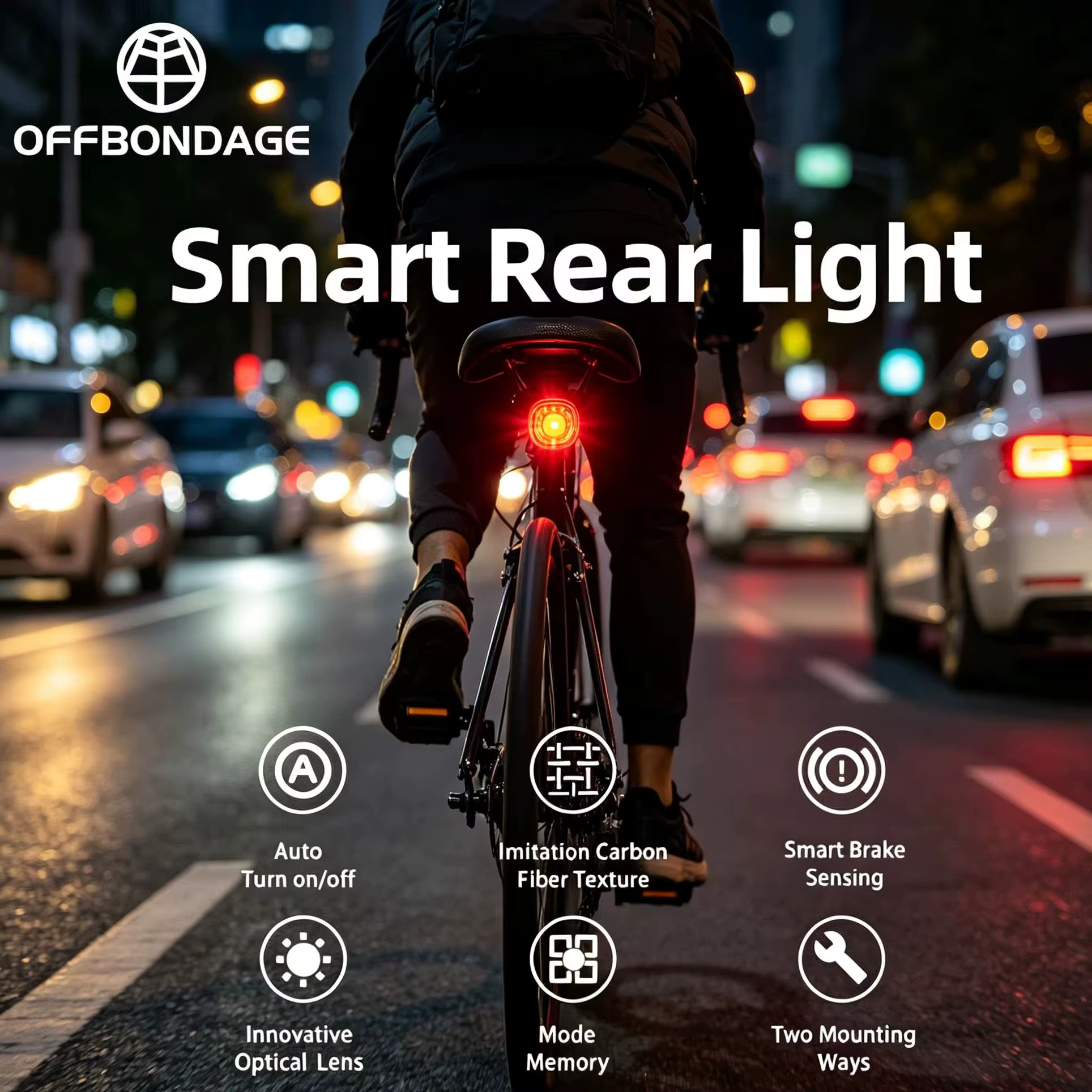 Enquêter arrière intelligent IPx6 de type C pour vélo