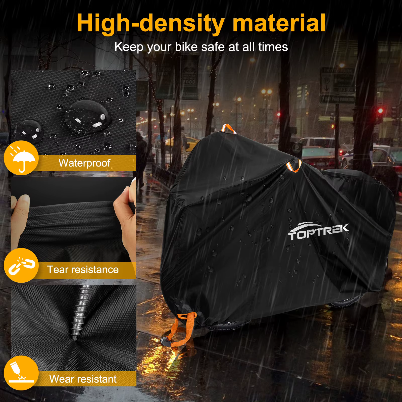 Toptrek housse de vélo stockage extérieur étanche Anti-UV 210D Oxford couvertures de haute qualité pour vélos pluie neige poussière protection