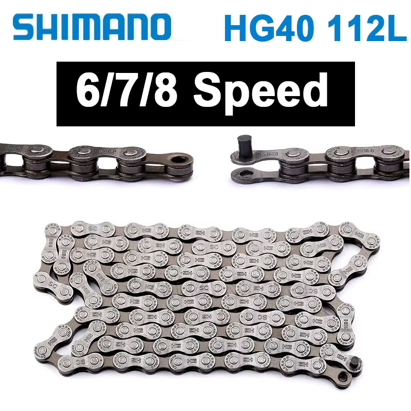 Shimano VTT chaîne HG40 112 maillons 6 7 8 vitesses vélo courant 112L