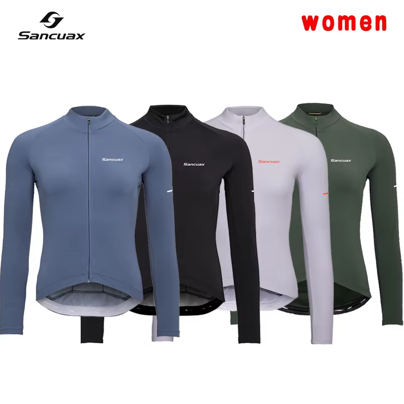 Maillots de cyclisme à manches longues pour femmes