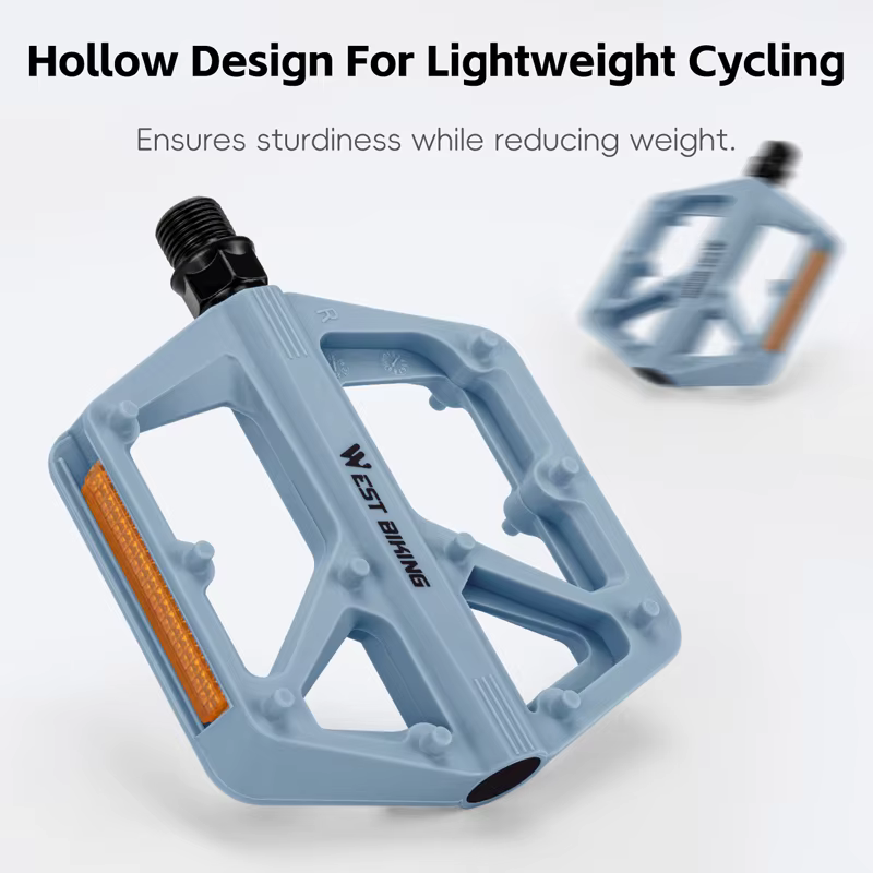 Pédales de vélo WEST BIKING en nylon réfléchissantes légères