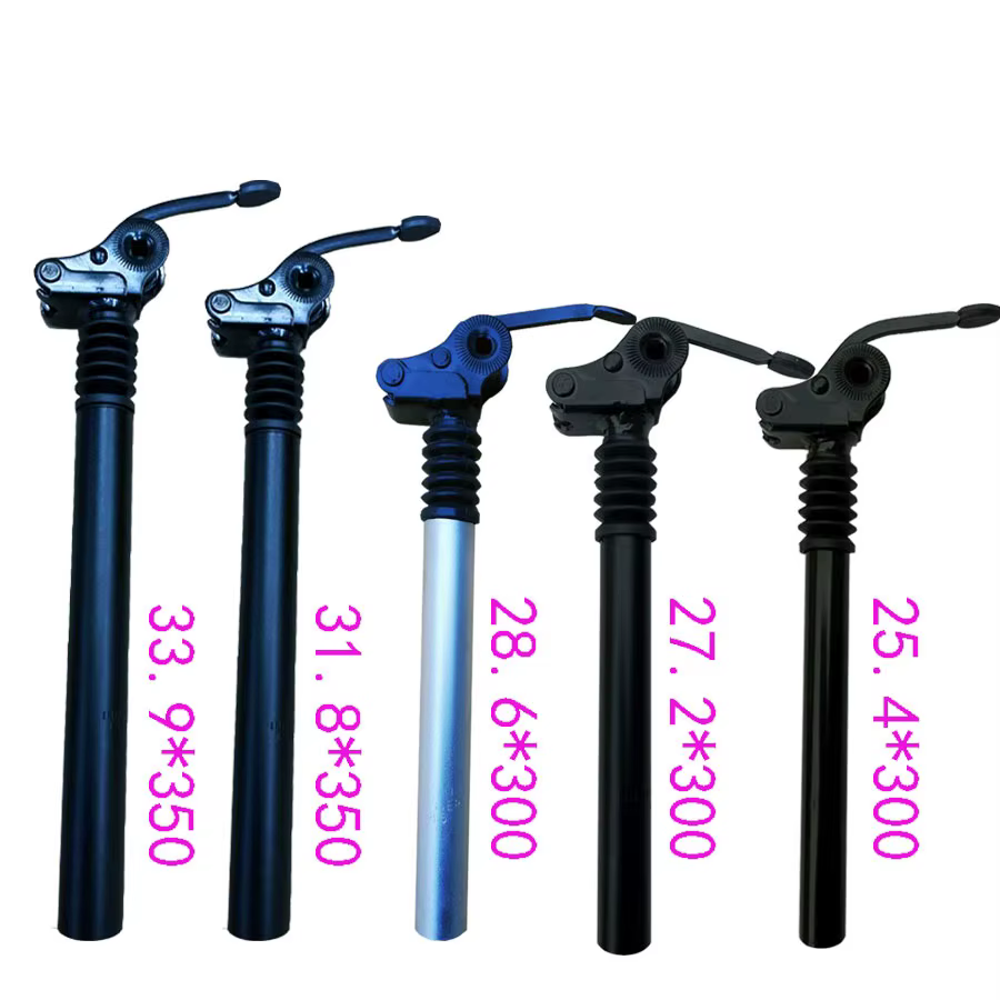 Tige de selle d'amortisseur de vélo électrique pliant 25.4mm 27.2mm 28.6mm 31.8mm 33.9mm 34mm 300mm 350mm