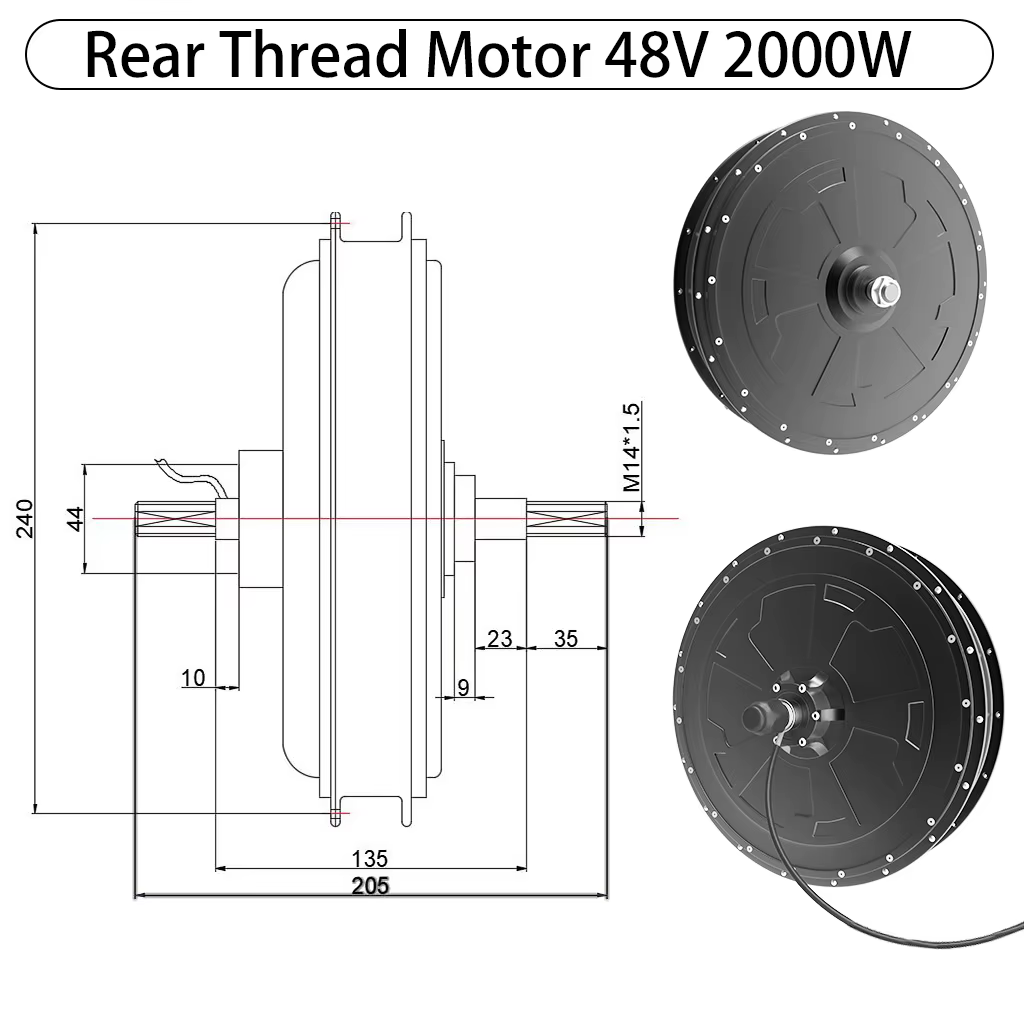 Kit de vélo électrique puissant 2000W 3000W avec moteur sans engrenage