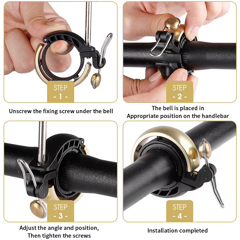 Nouvelle sonnette de vélo rétro en cuivre