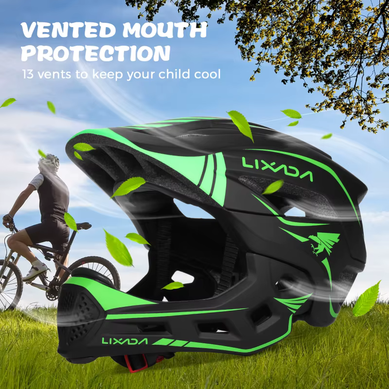 Casque intégral amovible avec poignées pour enfants