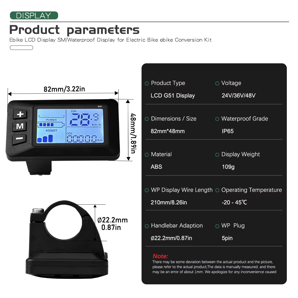Écran LCD G51 pour Vélo Électrique