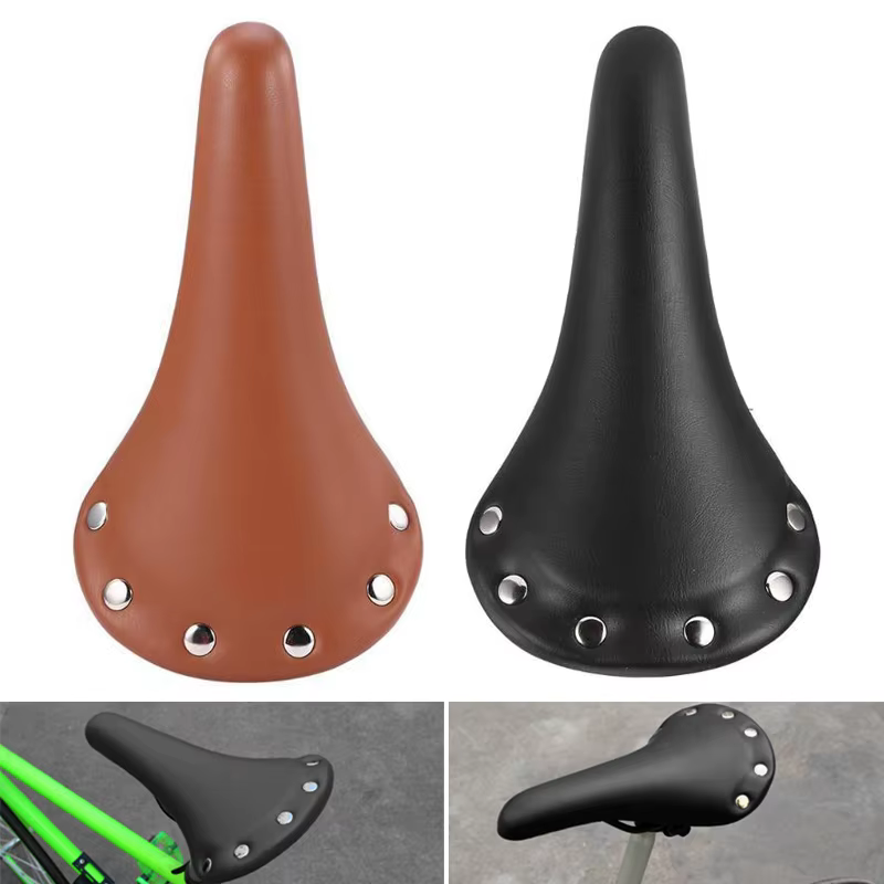 Housse de selle de vélo vintage en cuir imperméable pour vélo de route