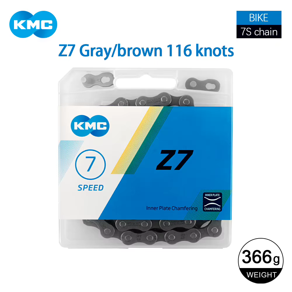 KMC Z7 Gris Marron 116L 7/14/21Vitesse Chaîne de vélo 1/2 "x3/32" 1x7S 2x7S 3x7S dériers