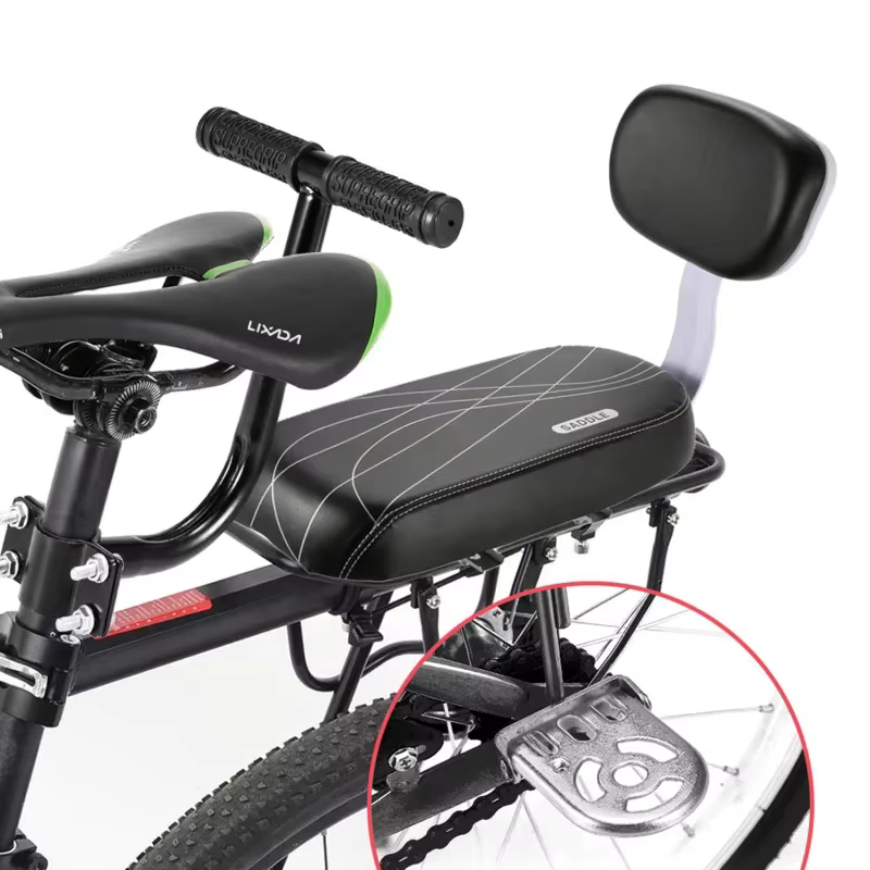 Accessoires de Cycle pièces Bicicleta vélo siège arrière selle enfant avec poignée de dossier accoudoir repose-pieds pédale