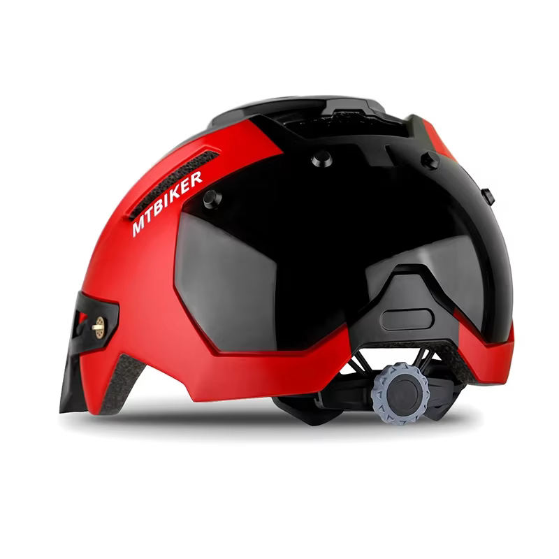 Casque de vélo avec lunettes de soleil visière hommes