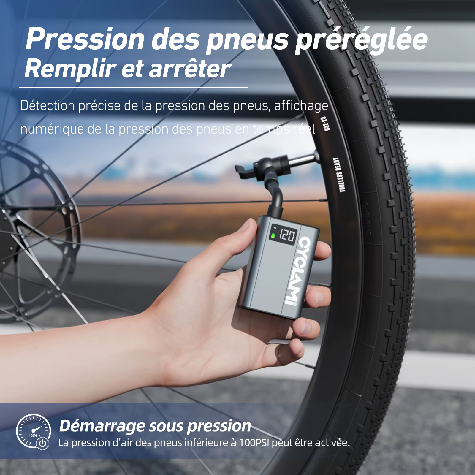 Pompe électrique portable en alliage d'aluminium pour vélo