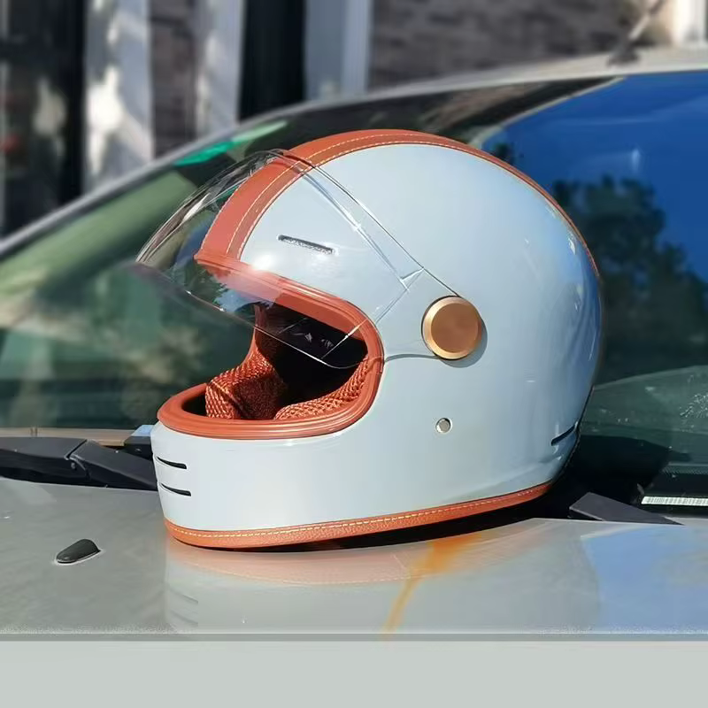 Casque de moto rétro avec certification DOT
