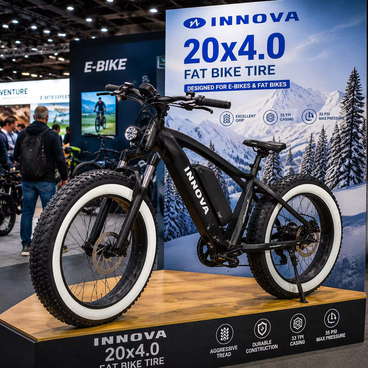 Pneu de vélo électrique INNOVA LV-1003 20x4.0 Fat Bike avec chambre à air