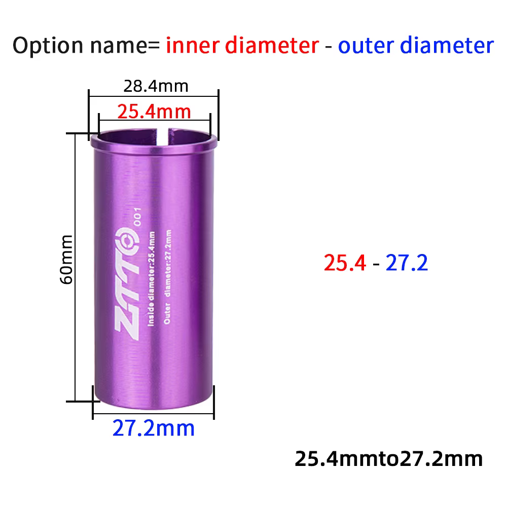 ZTTO – adaptateur de taille de tige de selle de vélo