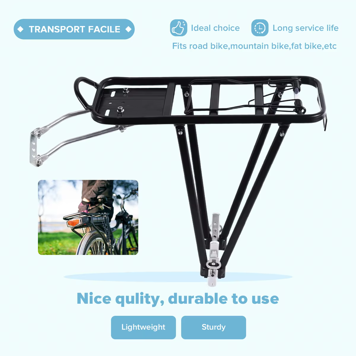 YDSC support de sacoche arrière étagère de vélo de montagne accessoires