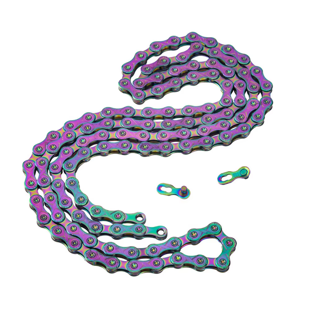 ZHIQIU 8S/9S/10S/11 vitesses chaîne de vélo couleur arc-en-ciel 116 maillons