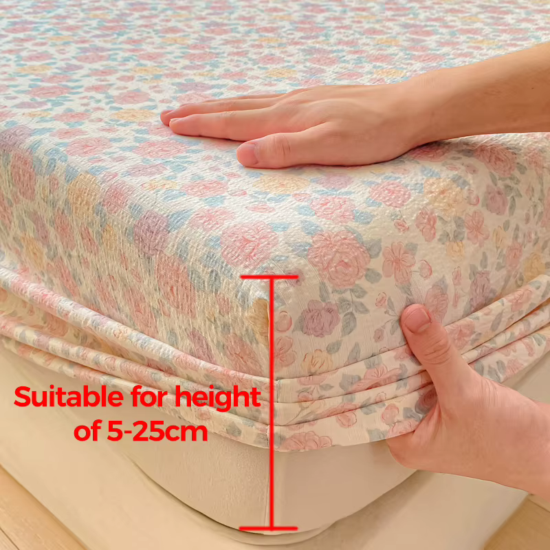 Drap-housse en pur coton double fil, doux et confortable, imprimé floral, protège-matelas de qualité supérieure, respectueux de la peau, drap de lit élastique