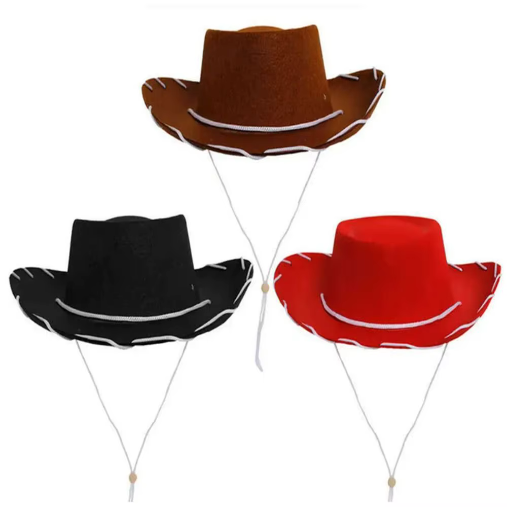 Chapeau de cowboy amusant, accessoire de performance, costume de cosplay, chapeau de cowgirl réglable, accessoire de déguisement, chapeau de princesse en feutre pour femme