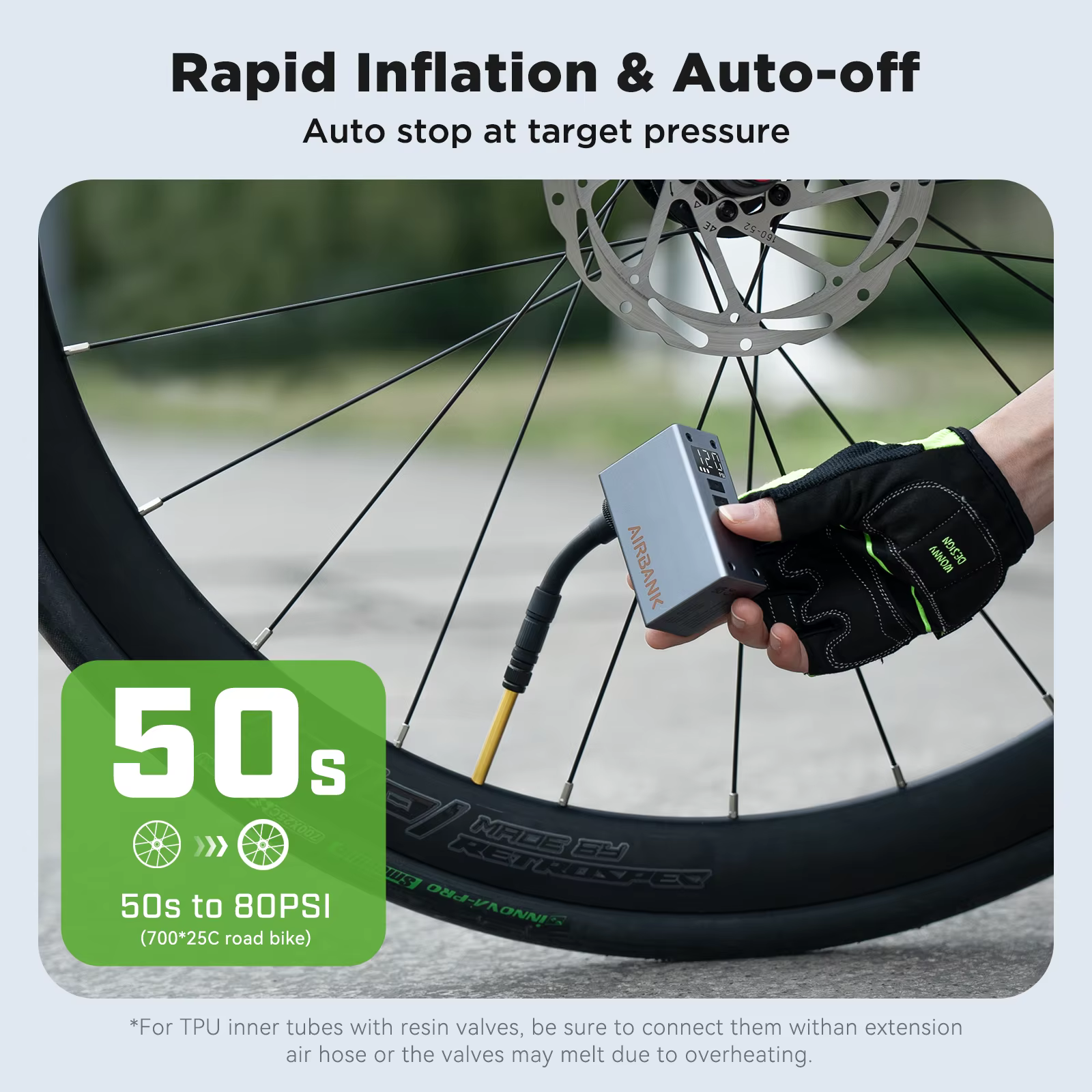 Mini pompe à vélo électrique