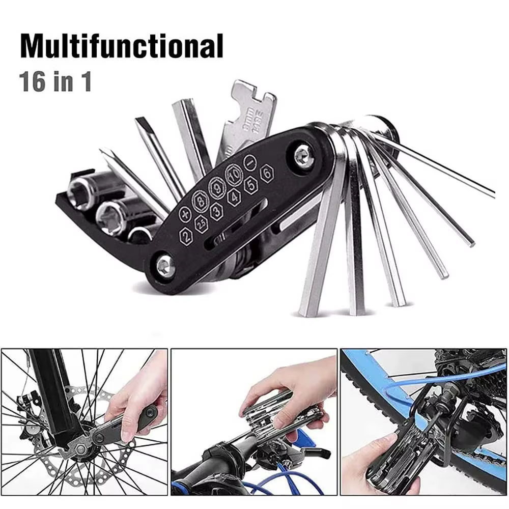 Clé à douille Portable 16 en 1 pour vélo