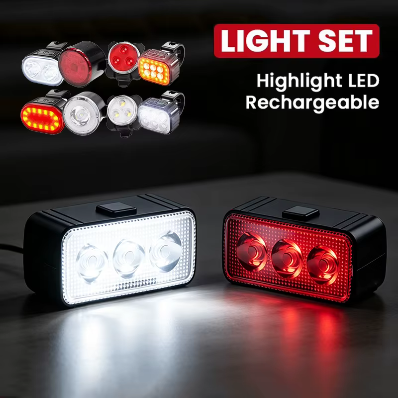 Kit d'éclairage de vélo LED avant et arrière