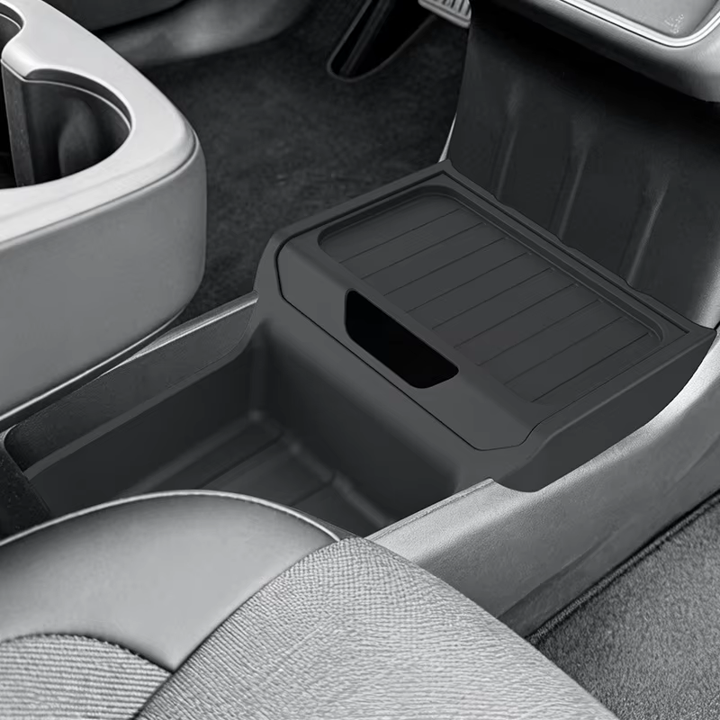 Accessoires pour Tesla Model Y Standard 2026 : Organisateur de console centrale, boîte de rangement pour accoudoir, plateau de rangement, tapis de protection