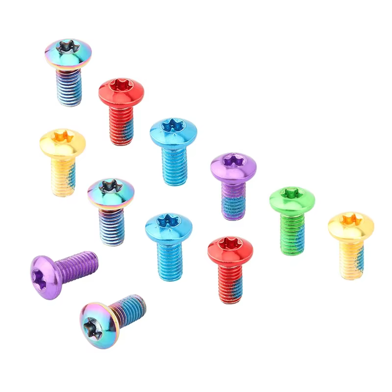 Rotor de frein à disque de vélo T25 rouge/bleu/vert/violet/or/vis plaquées en alliage d'acier pour vtt