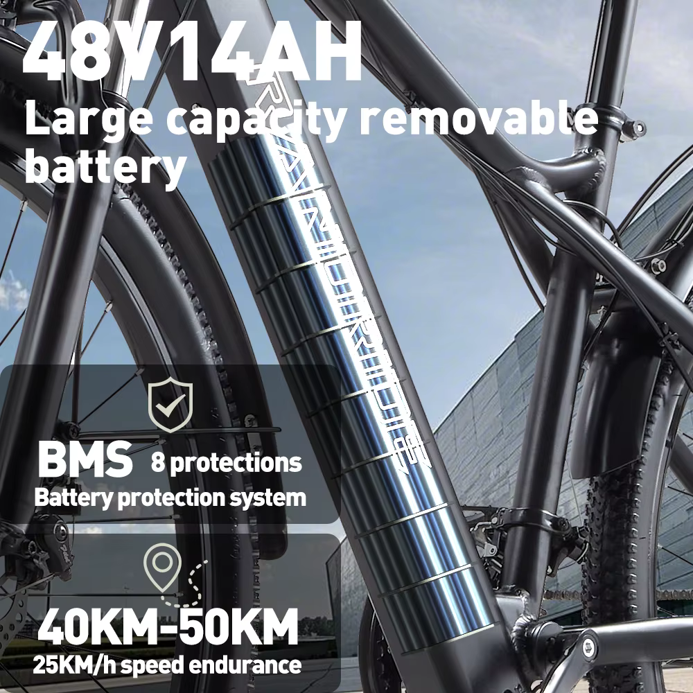 Ebike 2025 RANDRIDE YG70 1000W moteur 48V 14Ah batterie 27.5*2.1 pouces pneu 27.5