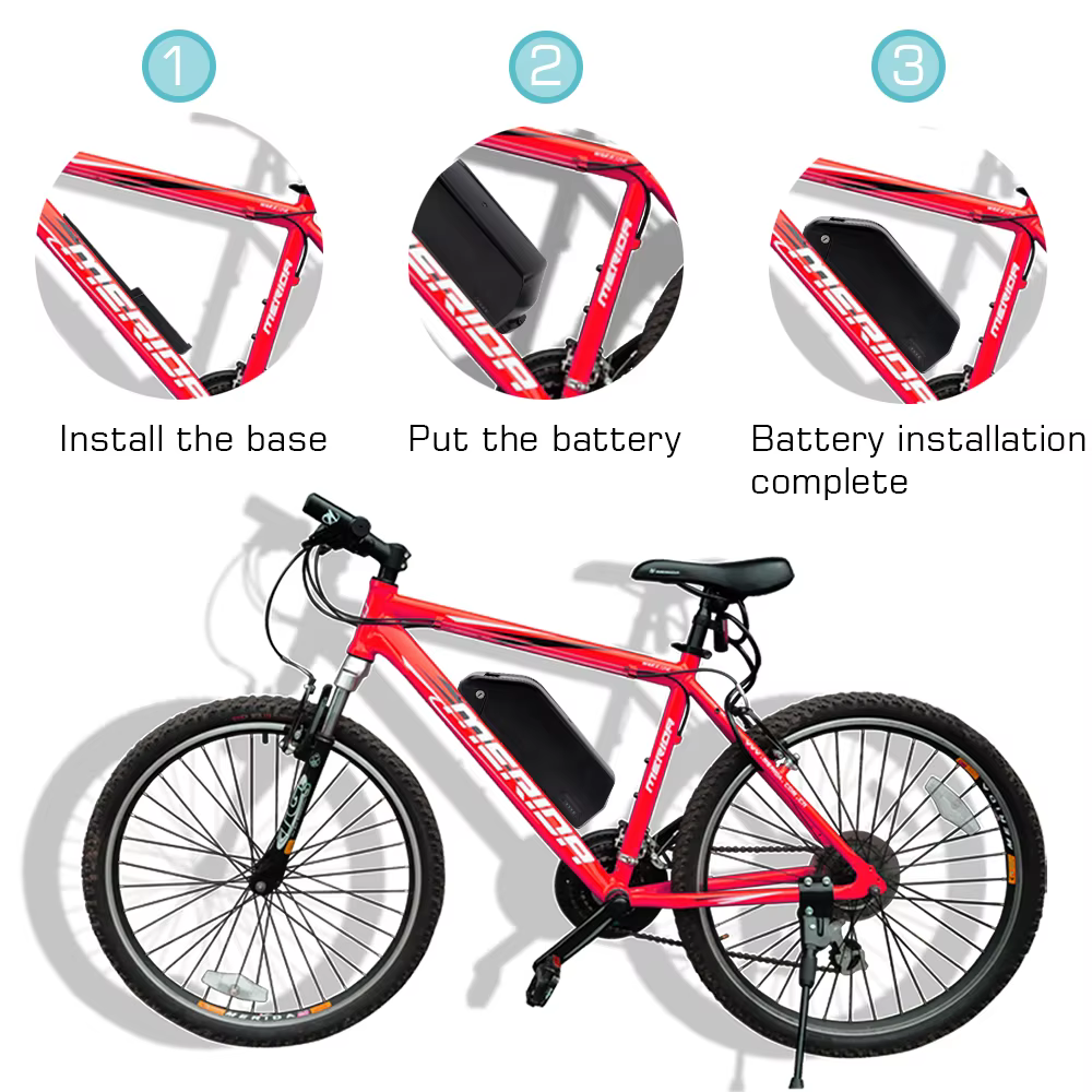 Batterie de Vélo Électrique 21700 Downtube Polly 72V 60V 52V 48V 24Ah 36V 30Ah 25Ah 15Ah pour Moteur 2000W 1500W 1000W 750W 350W