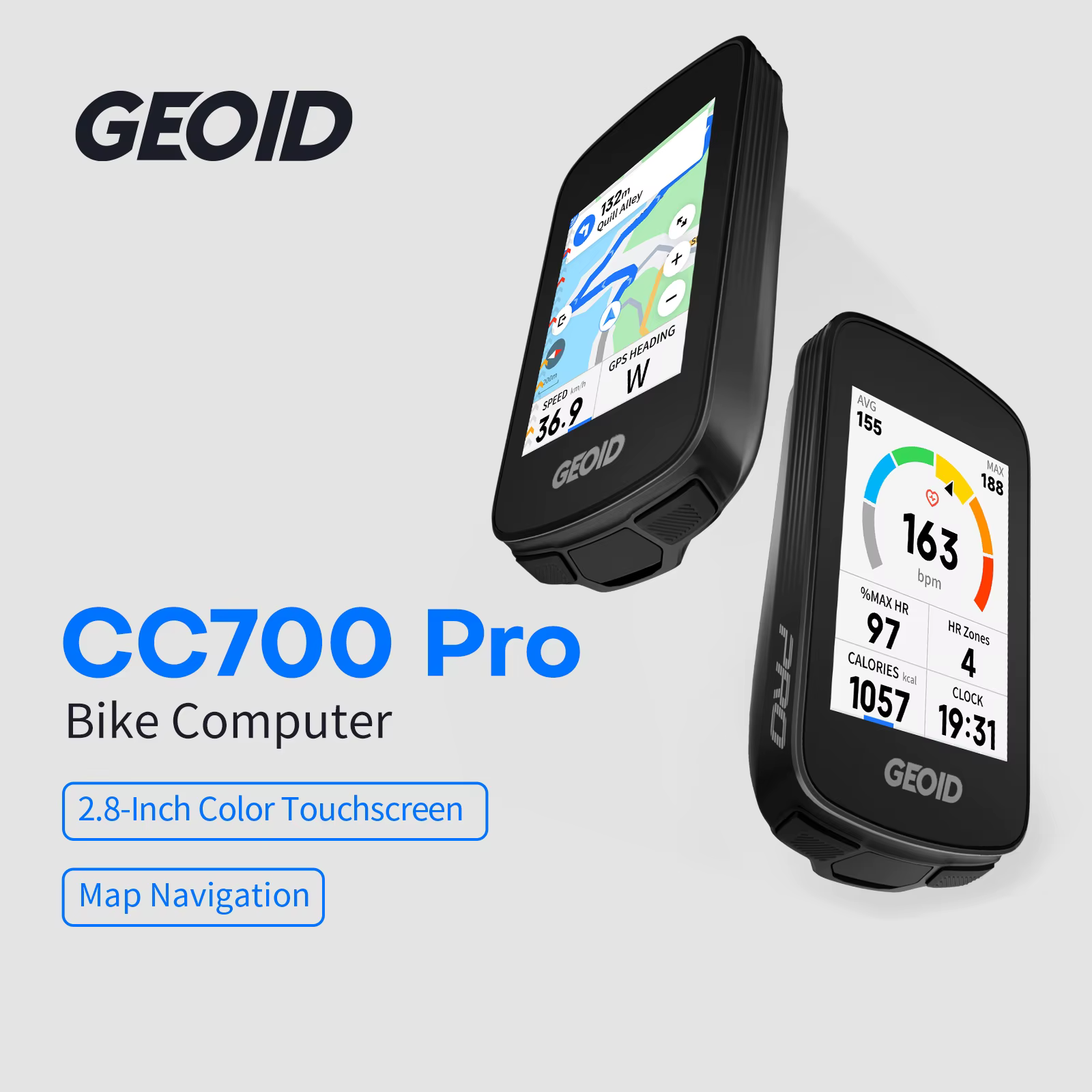 GEOID CC700 Pro ordinateur de vélo GPS 2.8 pouces écran tactile compteur de vitesse